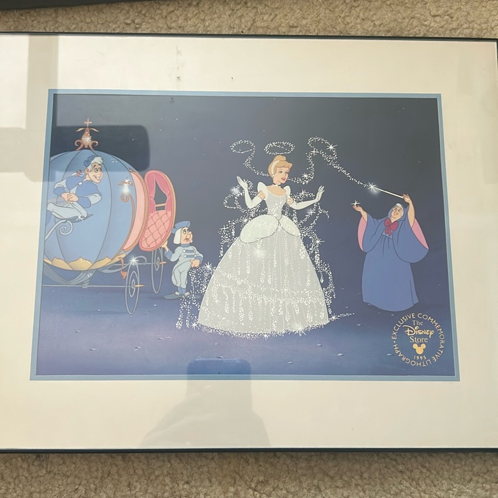 Cinderella lithograph, 1995, in frame